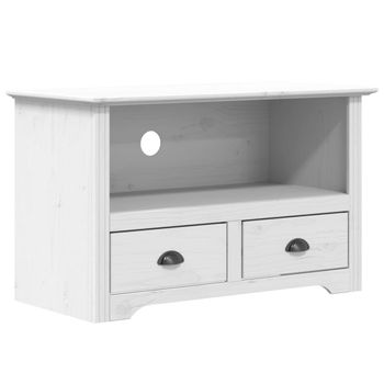 Mueble De Tv Con 2 Cajones Bodo Madera Pino Blanco 91x43x56 Cm