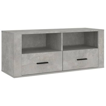 Mueble Para Tv Contrachapada Gris Hormigón 100x35x40 Cm