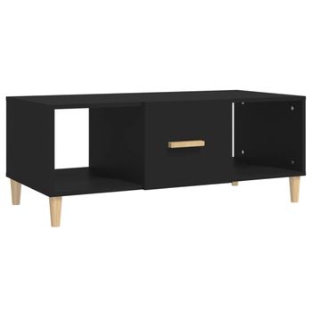 Mesa De Centro Madera Contrachapada Negro 102x50x40 Cm