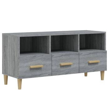 Mueble Para Tv Madera Contrachapada Gris Sonoma 102x36x50 Cm