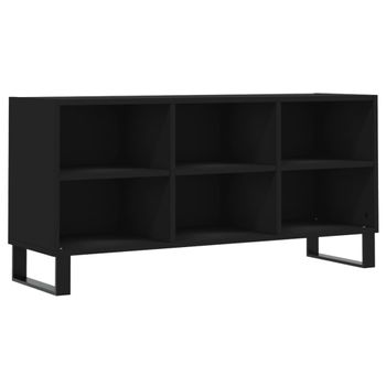 Mueble De Tv Madera De Ingeniería Negro 103,5x30x50 Cm