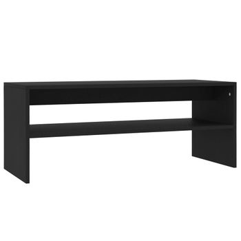 Mesa De Centro De Madera Contrachapada Negro 100x40x40 Cm