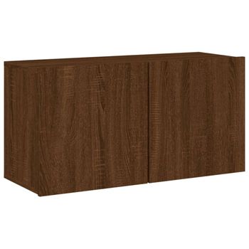 Mueble Para Tv De Pared Roble Marrón 80x30x41 Cm