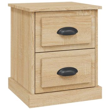 Mesita De Noche Madera Contrachapada Roble Sonoma 39x39x47,5 Cm