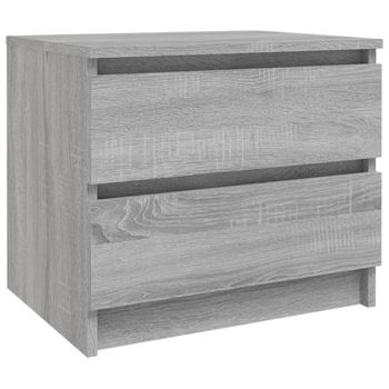 Mesita De Noche Madera Contrachapada Gris Sonoma 50x39x43,5 Cm