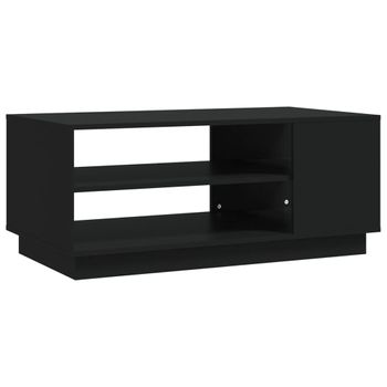 Mesa De Centro De Madera De Ingeniería Negra 102x55x43 Cm