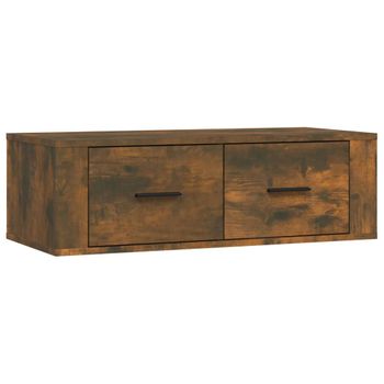 Mueble De Tv Colgante Madera Roble Ahumado 80x36x25 Cm