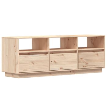 Mueble De Tv De Madera Maciza De Pino 140x37x50 Cm