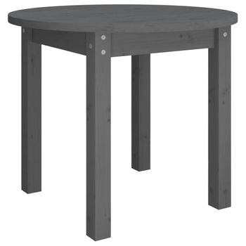 Mesa De Centro De Madera Maciza De Pino Gris Ø 55x45 Cm