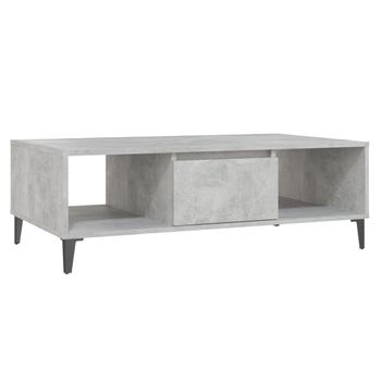 Mesa Centro Madera Contrachapada Gris Hormigón 103,5x60x35 Cm