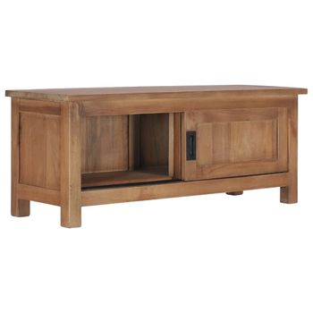 Mueble Para Tv De Madera De Teca Maciza 90x30x35 Cm