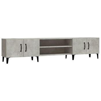 Mueble De Tv Madera Contrachapada Gris Hormigón 180x31,5x40 Cm