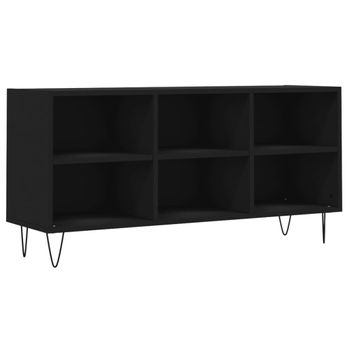 Mueble De Tv Madera De Ingeniería Negro 103,5x30x50 Cm