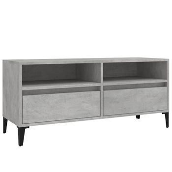 Mueble De Tv Madera Contrachapada Gris Hormigón 100x34,5x44,5cm