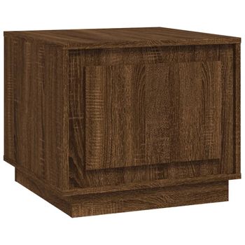 Mesa De Centro Madera Contrachapada Roble Marrón 51x50x44 Cm