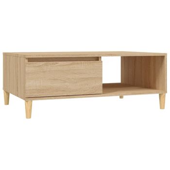 Mesa De Centro Madera Contrachapada Roble Sonoma 90x60x35 Cm