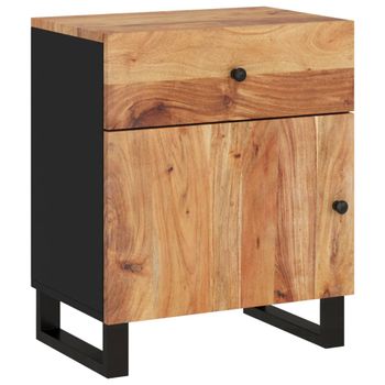 Mesita De Noche Madera Acacia Madera Contrachapada 50x33x60 Cm