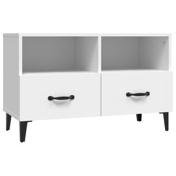 Mueble Para Tv Madera Contrachapada Blanco 80x36x50 Cm