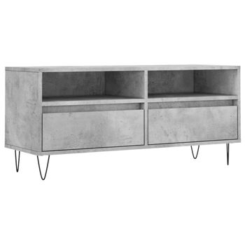 Mueble De Tv Madera Contrachapada Gris Hormigón 100x34,5x44,5cm