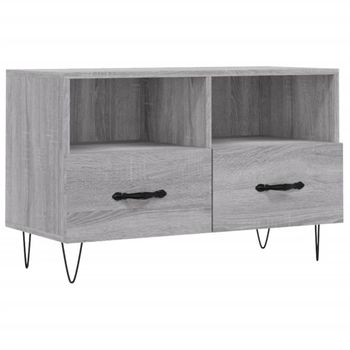 Mueble De Tv Madera De Ingeniería Gris Sonoma 80x36x50 Cm