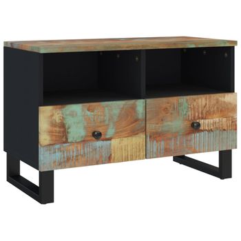 Mueble De Tv Madera Maciza Reciclada 70x33x46 Cm