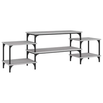 Mueble Para Tv Madera Contrachapada Gris Sonoma 157x35x52 Cm