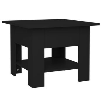 Mesa De Centro Madera De Ingeniería Negra 55x55x42 Cm