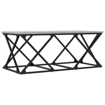 Mesa De Centro Madera De Ingeniería Gris Sonoma 100x49x40 Cm