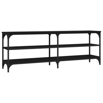 Mueble Para Tv Madera Contrachapada Negro 140x30x50 Cm