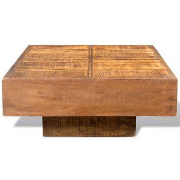 Mesa De Centro Cuadrada De Madera De Mango Marrón