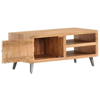 Mesa De Centro De Madera Maciza De Acacia 90x45x40cm