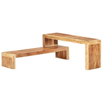 Mueble De Tv De 2 Piezas De Madera Maciza De Acacia