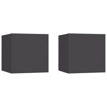 Muebles De Pared Para Tv 2 Unidades Gris 30,5x30x30 Cm