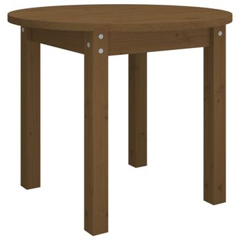 Mesa De Centro De Madera Maciza De Pino Marrón Miel Ø 55x45 Cm