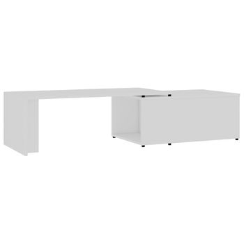 Mesa De Centro Madera Contrachapada Blanco 150x50x35 Cm