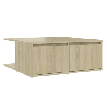 Mesa De Centro Madera Contrachapada Roble Sonoma 80x80x31 Cm