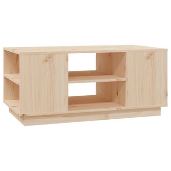 Mesa De Centro De Madera Maciza De Pino 90x49x40,5 Cm