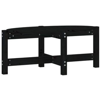 Mesa De Centro De Madera Maciza De Pino Negro 87x48x35 Cm