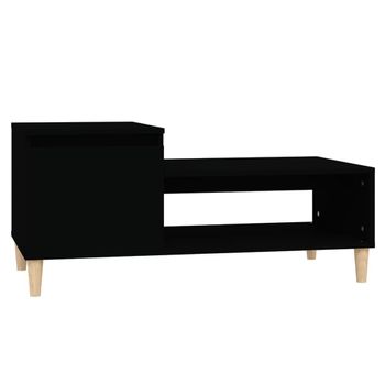 Mesa De Centro Madera Contrachapada Negro 100x50x45 Cm