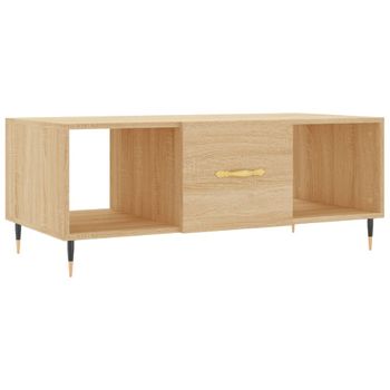 Mesa De Centro Madera Contrachapada Roble Sonoma 102x50x40 Cm