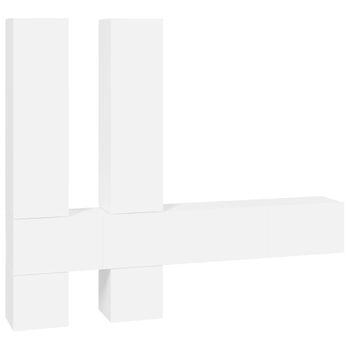 Mueble De Pared Para Tv Madera Contrachapada Blanco