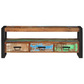 Mueble De Tv Madera Maciza Reciclada 120x30x45 Cm