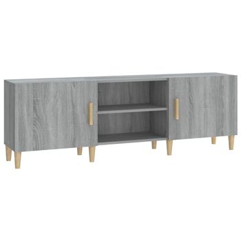 Mueble Para Tv Madera Contrachapada Gris Sonoma 150x30x50 Cm