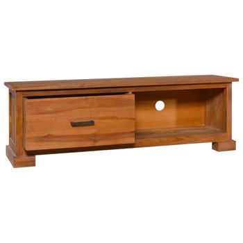 Mueble Para Tv De Madera De Teca Maciza 112x30x37 Cm