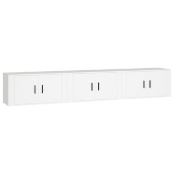 Muebles Para Tv De Pared 3 Unidades Blanco 80x34,5x40 Cm