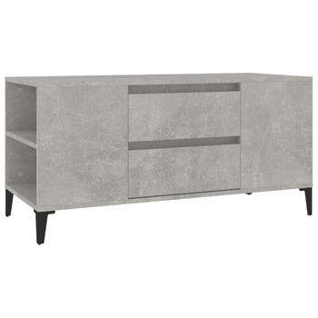 Mueble De Tv Madera Contrachapada Gris Hormigón 102x44,5x50 Cm