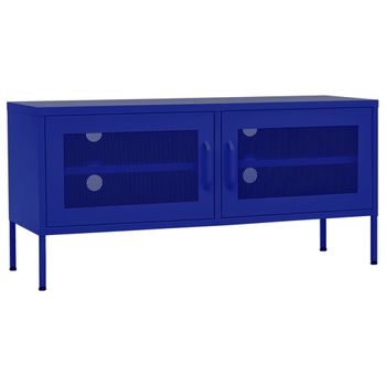 Mueble Para Tv De Acero Azul Marino 105x35x50 Cm