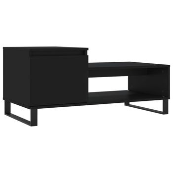 Mesa De Centro Madera Contrachapada Negro 100x50x45 Cm