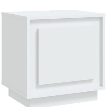 Mesita De Noche Madera Contrachapada Blanco 44x35x45 Cm