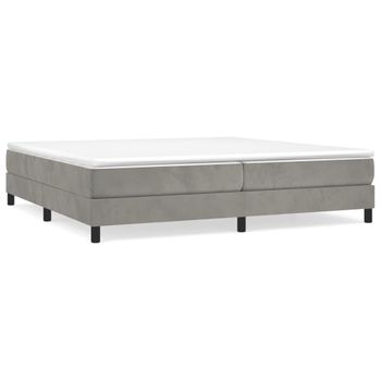 Estructura De Cama Box Spring Terciopelo Gris Claro 200x200 Cm